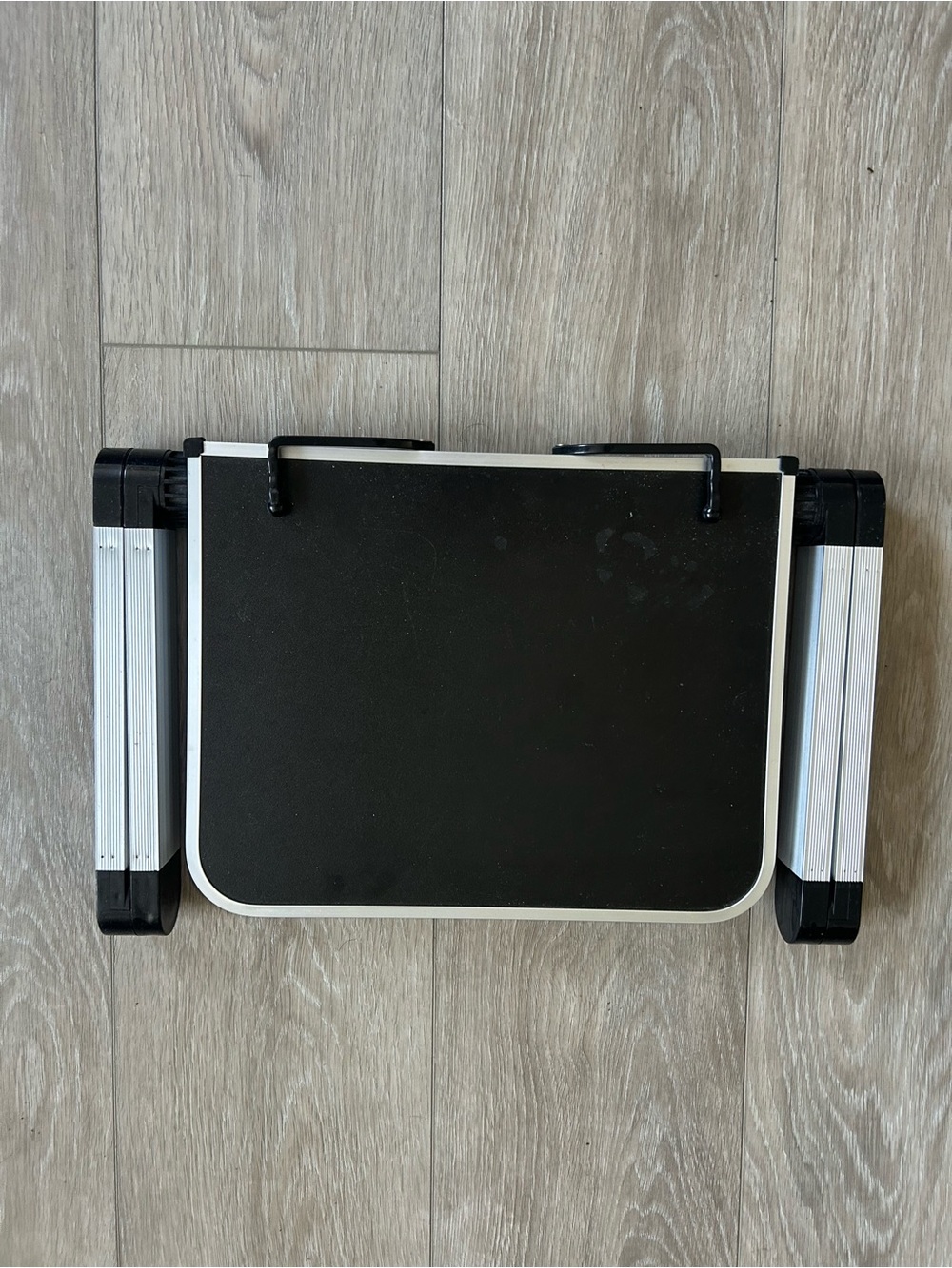 Foldable Laptop Stand Tray - Black and Silver